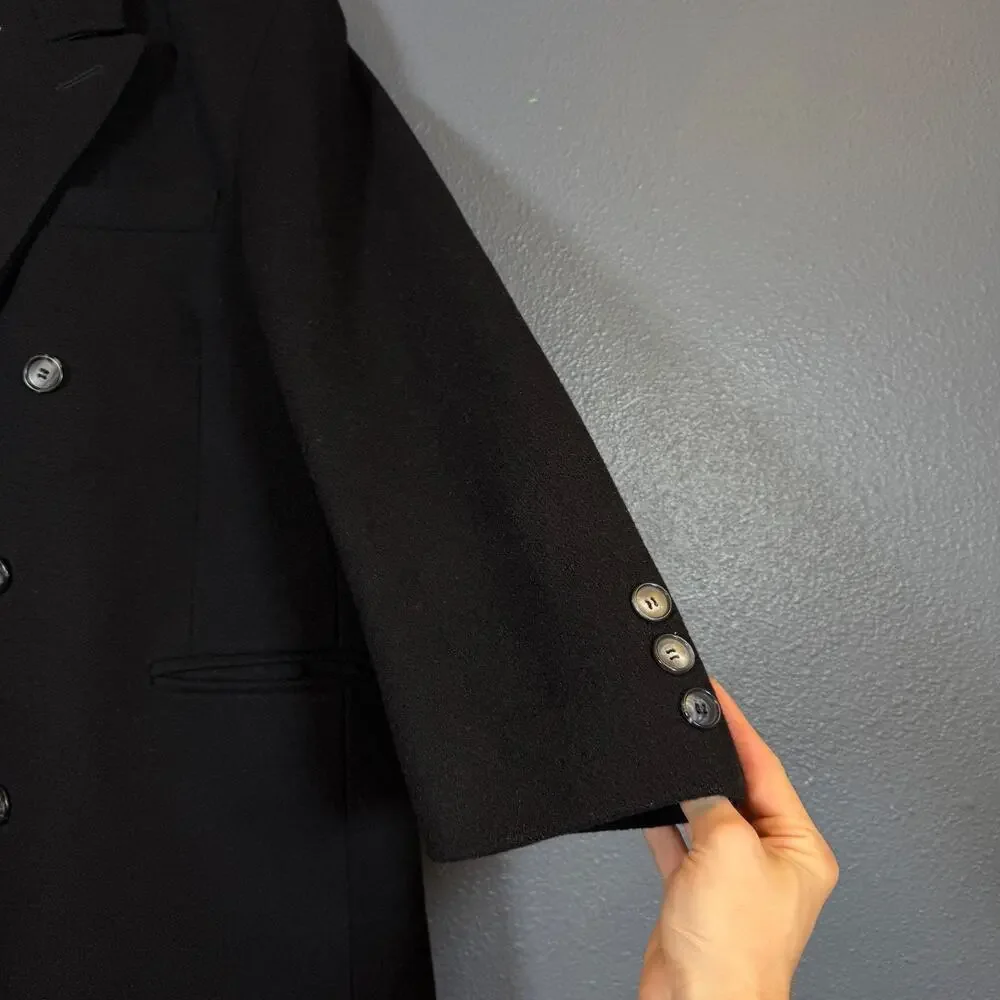 Oakton Ltd. 44r black 100% pure wool coat jacket vintage